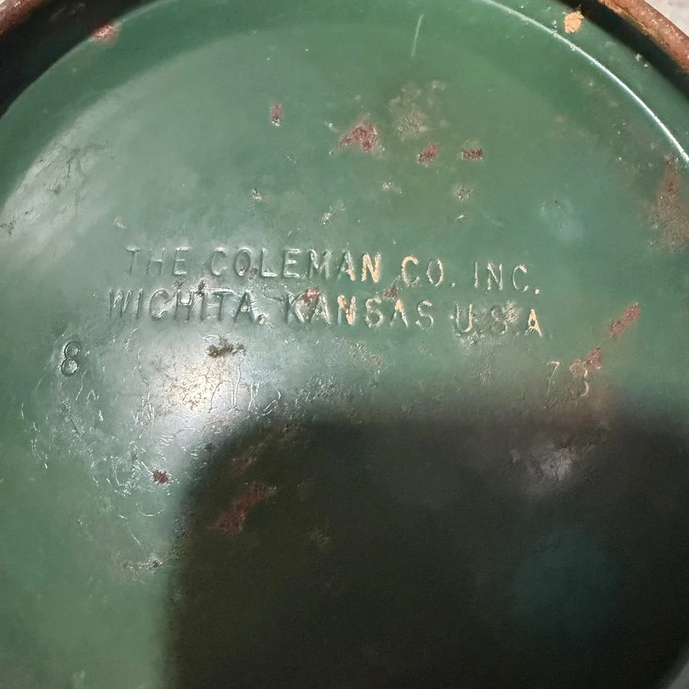 Vintage Coleman 228H Lantern Big Hat‎ Double Mantle Green Gas 8/73 Made in USA